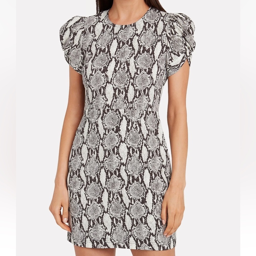 A.L.C. Snakeskin Print Short Sleeve Dress